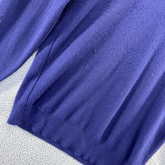 Vintage Michigan Sweater Men's large Tall Blue Embroidered Spellout Acrylic 90s - Picture 4 of 14